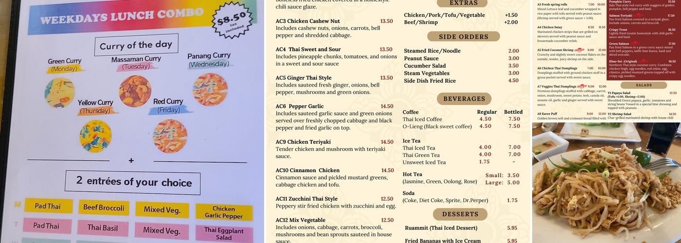 Sala Thai Menu