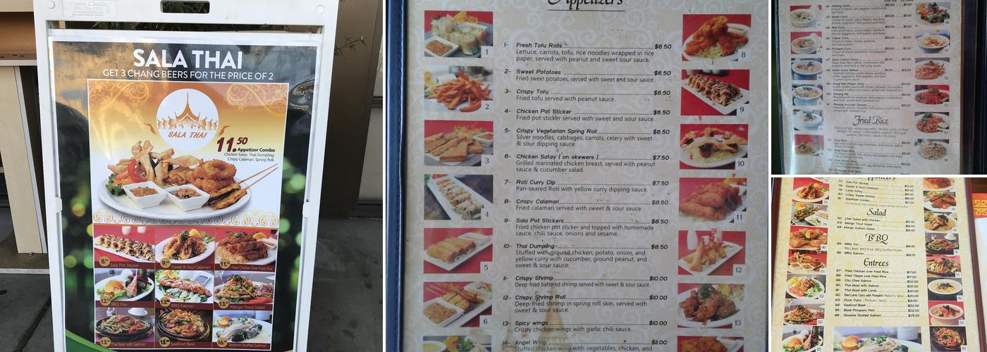 Sala Thai Menu