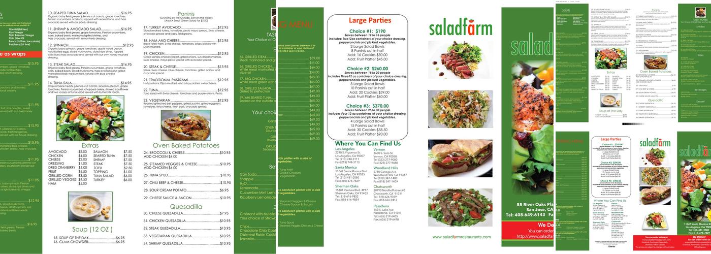 Saladfarm Chatsworth Menu