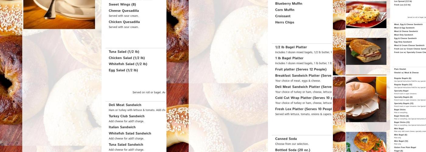 Sam I Am Bagels Menu