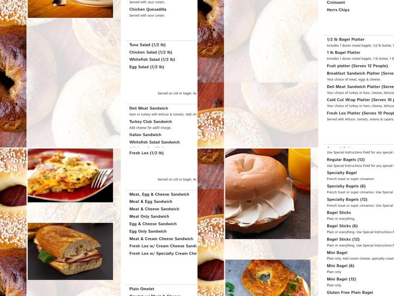 Sam I Am Bagels Menu