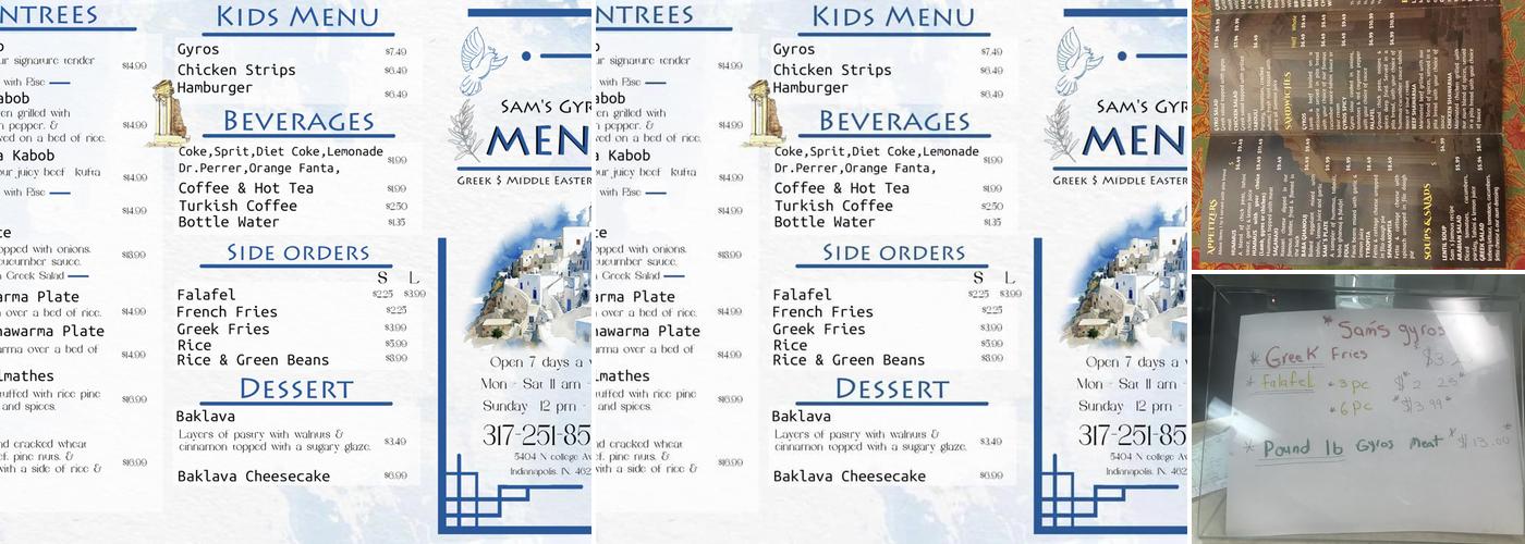 Sam's Gyros Menu