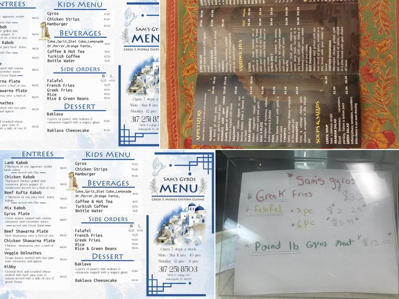 Sam's Gyros Menu