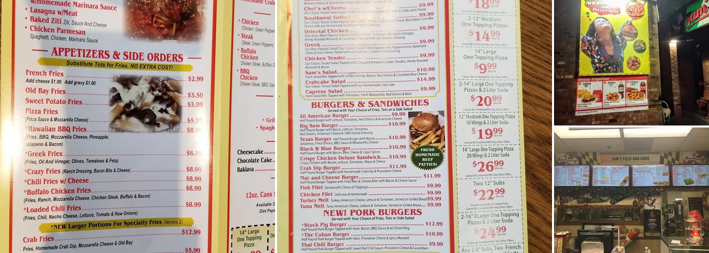 Sam's Pizza & Subs Menu