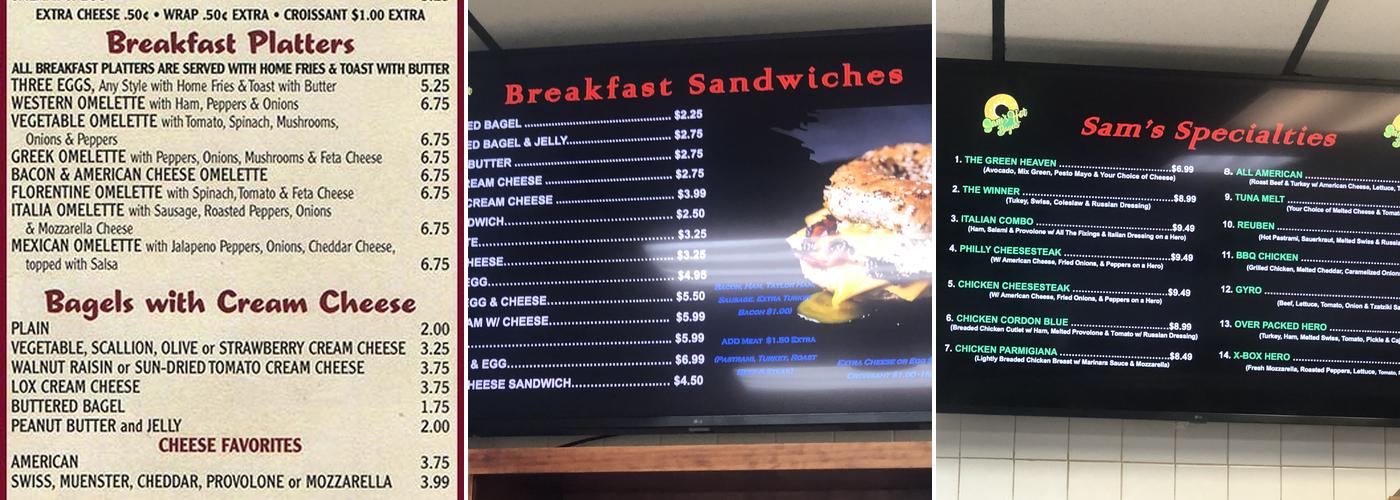 Sam's Bagels & Deli of Rochelle Park Menu