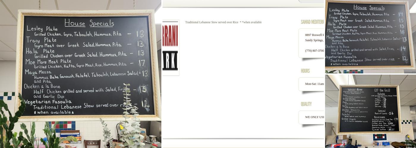 Samad Grill Menu