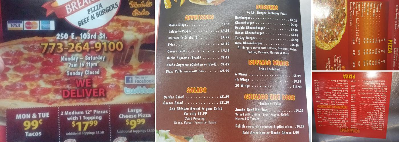 Sammy's Breakfast Menu