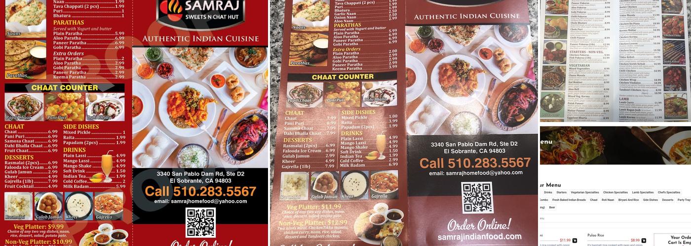 Samraj Sweets N' Chathut Menu