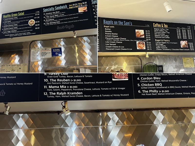 Sam's Bagels Menu