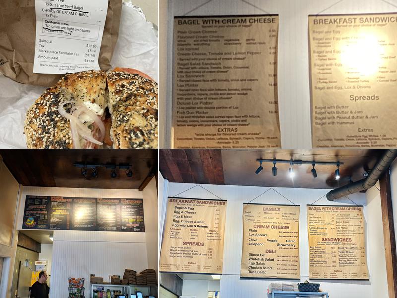 Sam's Bagels Menu