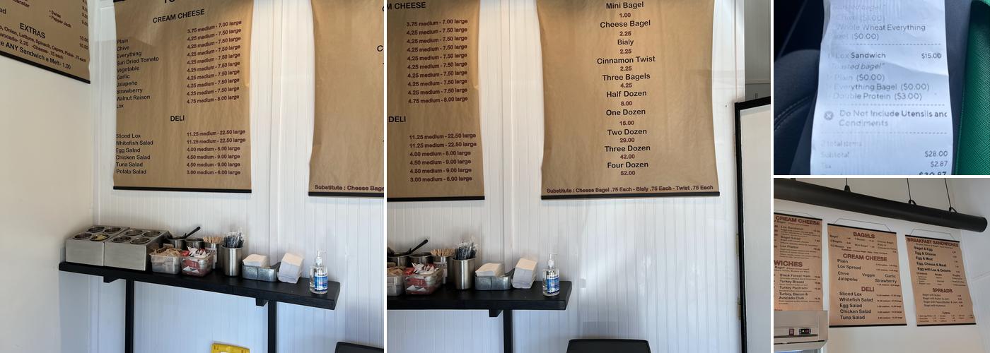 Sam's Bagels Menu