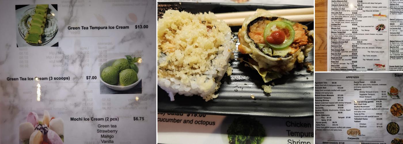 Sam's Sushi Menu