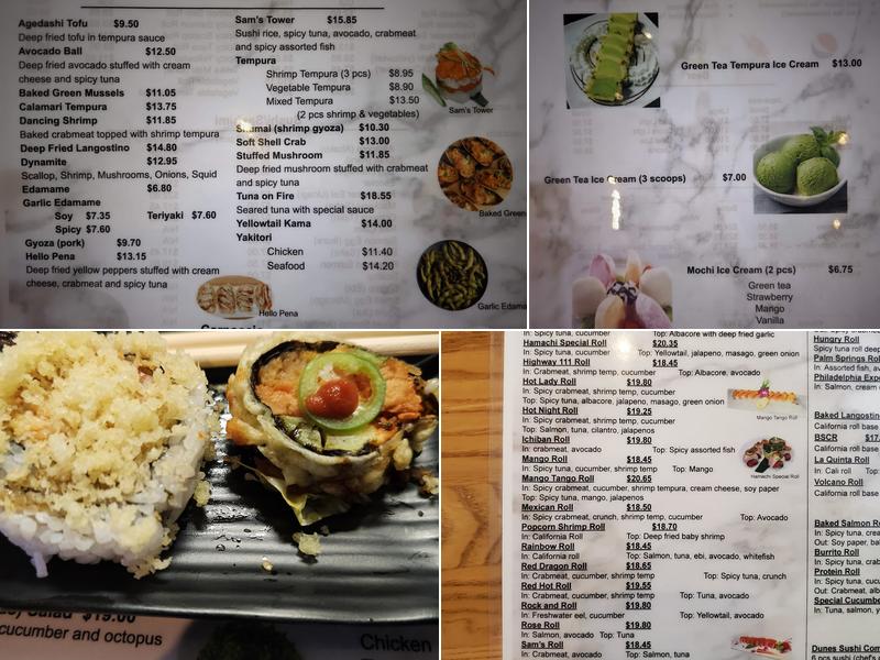 Sam's Sushi Menu