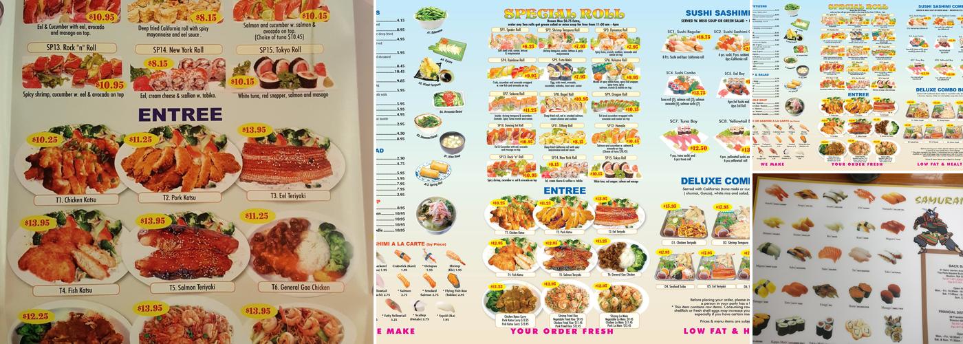 Samurai Express Menu