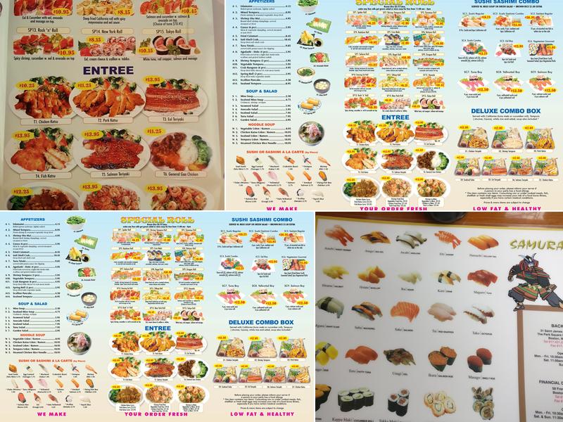 Samurai Express Menu