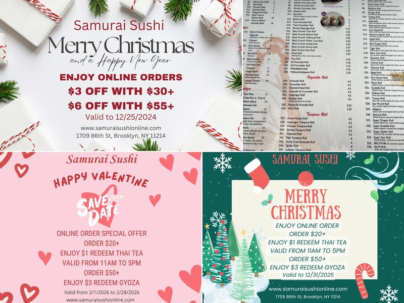 Samurai Sushi Menu
