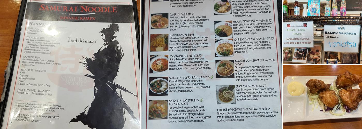 Samurai Noodle Menu