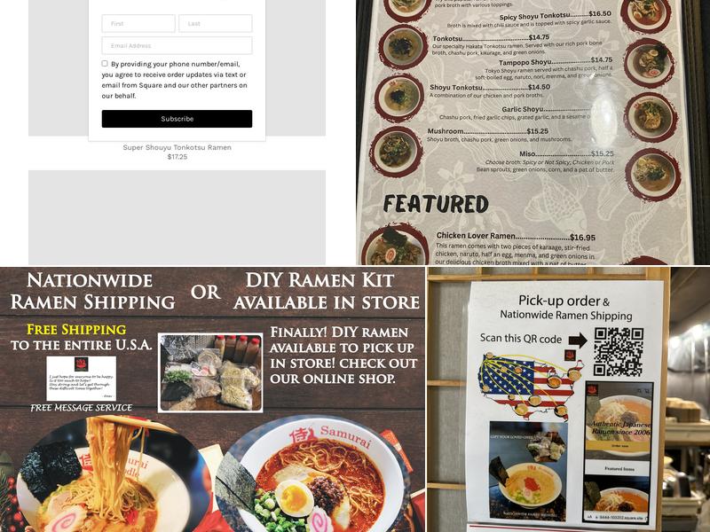 Samurai Noodle Menu