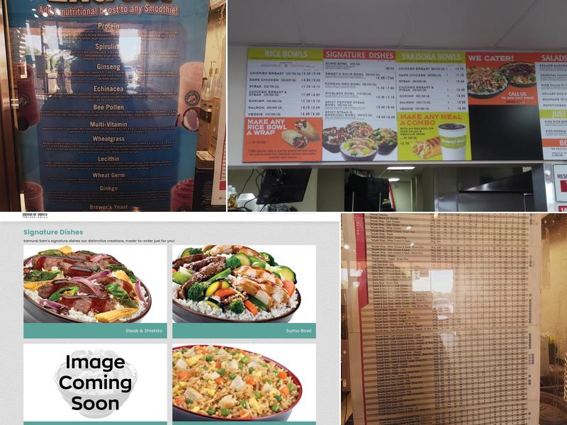 Samurai Sam's Menu