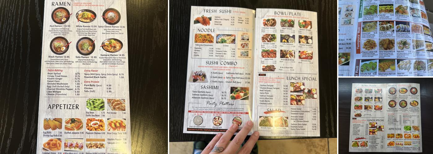 Samurai Ramen Teri & Roll Menu