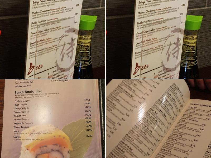 Samurai Sushi Menu