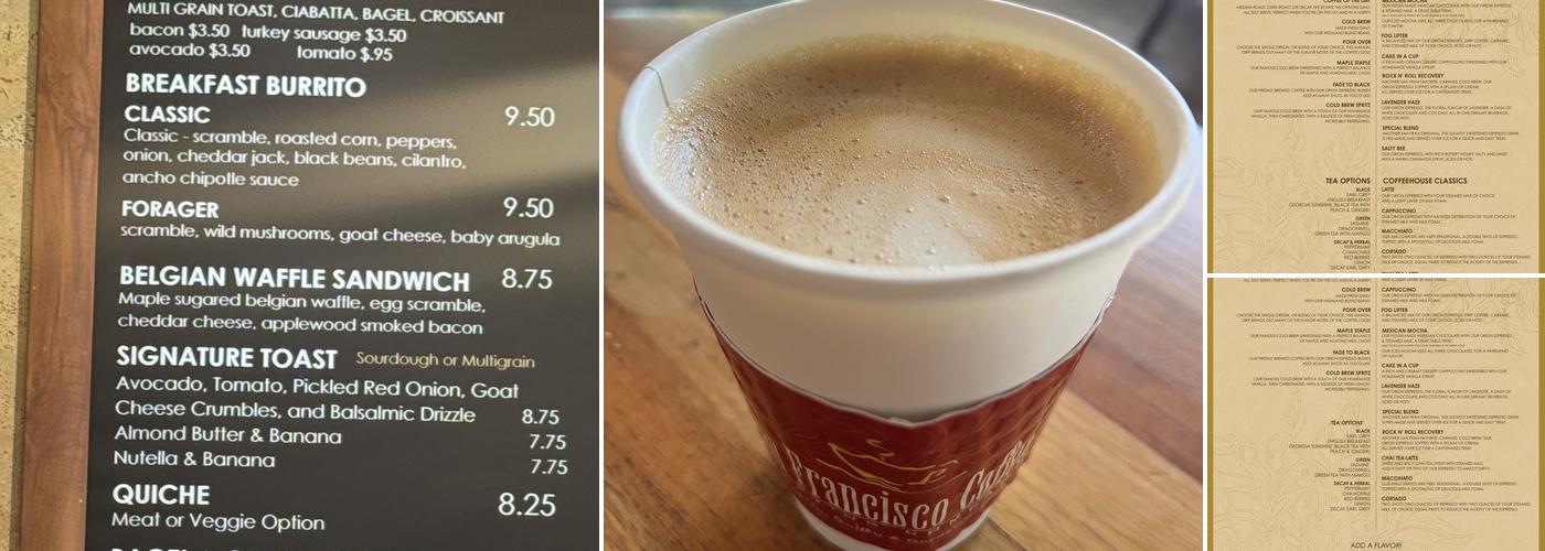 San Francisco Coffee Roasting Company Menu