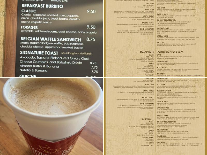 San Francisco Coffee Roasting Company Menu