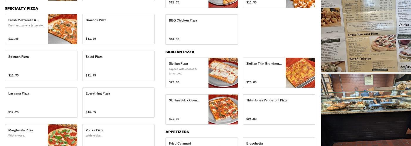 San Remo Pizzeria & Restaurant Menu