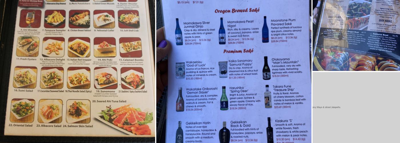 San Sai Japanese Grill Menu