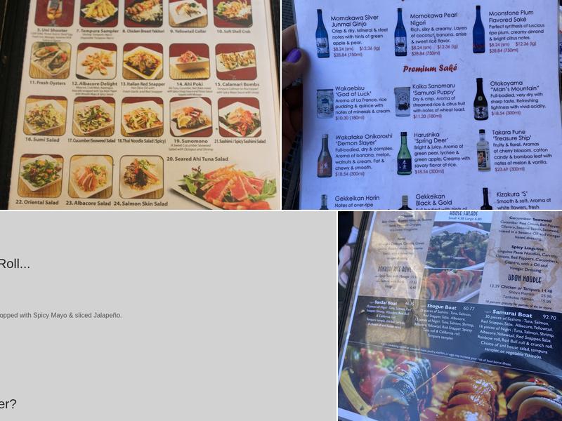 San Sai Japanese Grill Menu