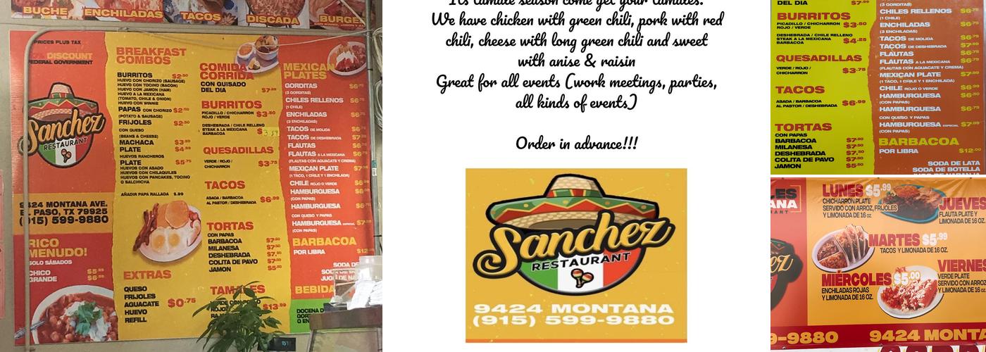 Restaurant Sanchez Menu