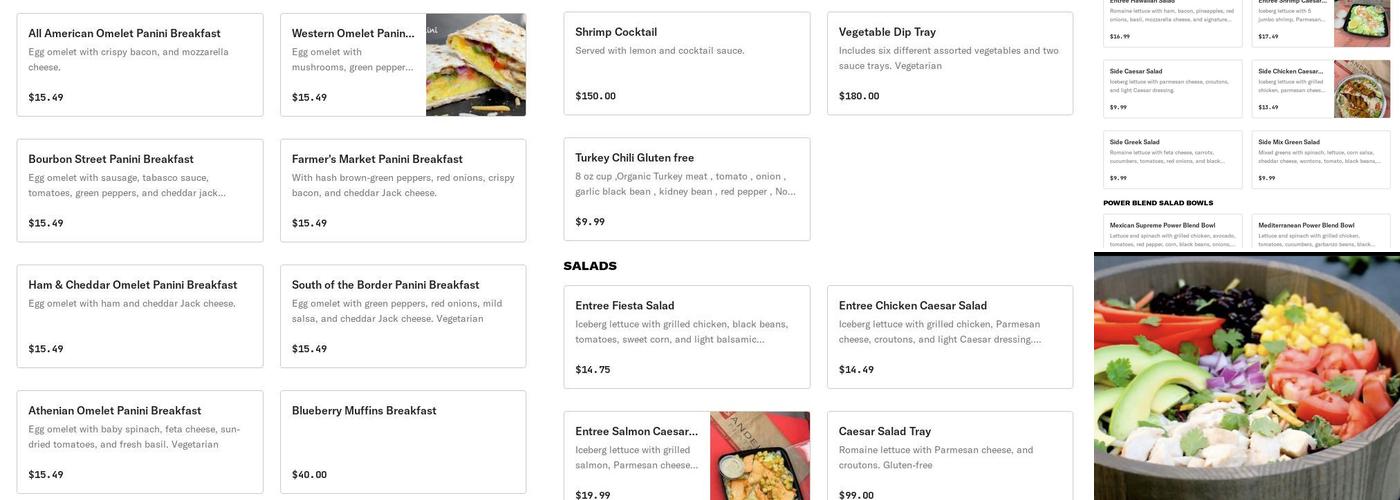 Sandella’s Flatbread Café Menu