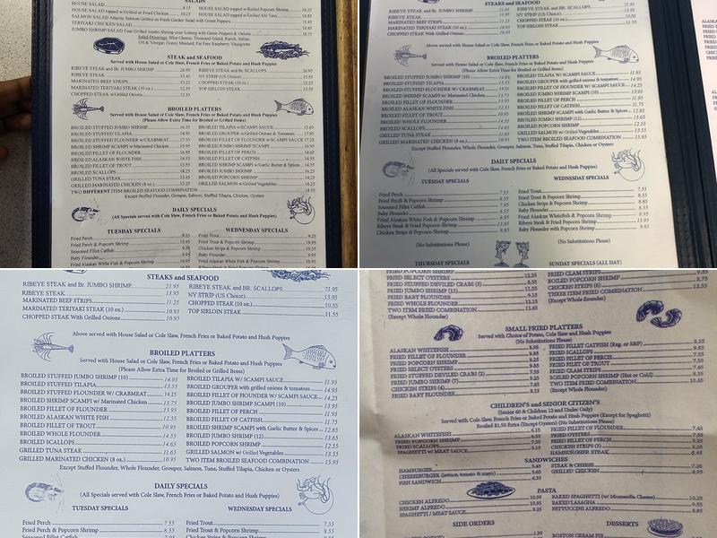 Sanibel's Menu