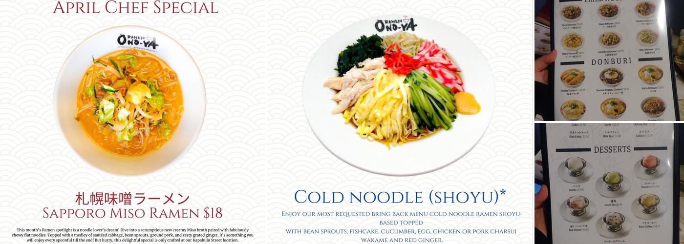 Sanoya Ramen & Catering Menu