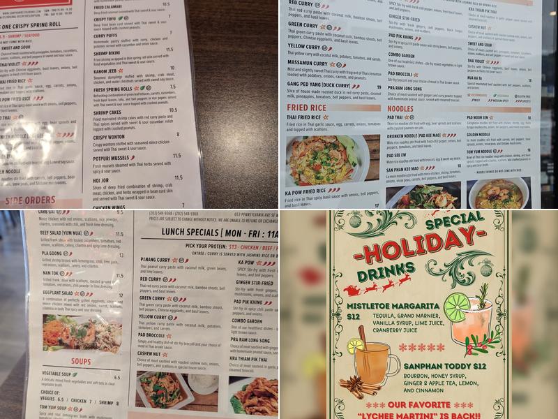 Sanphan Thai Cuisine Menu