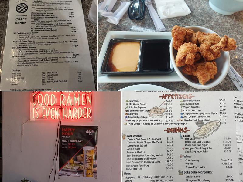 Santa Barbara Craft Ramen Menu
