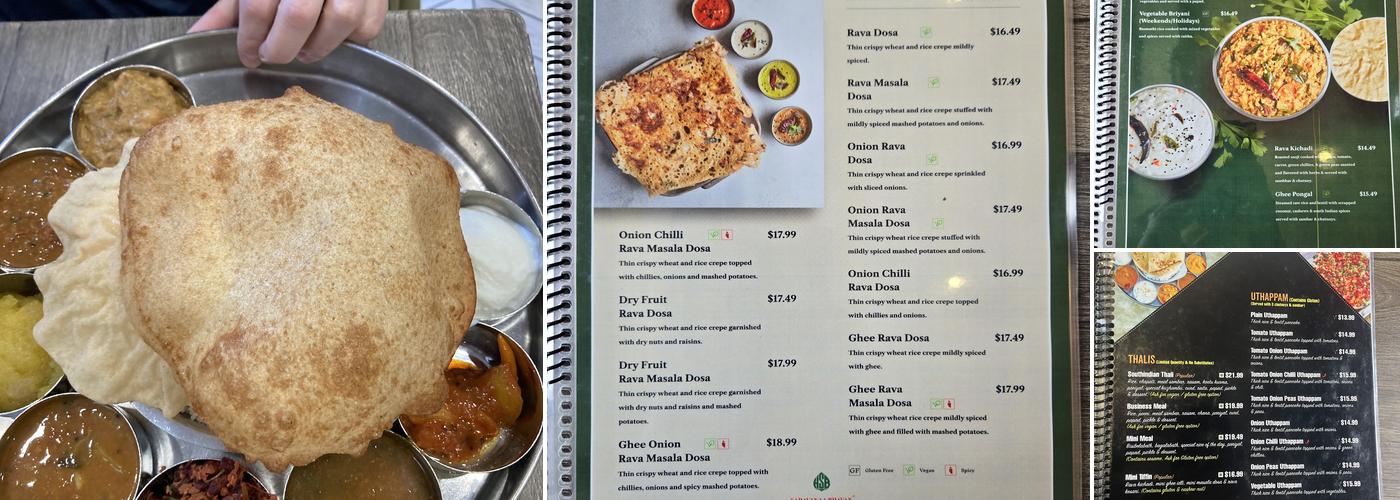 Saravanaa Bhavan Menu