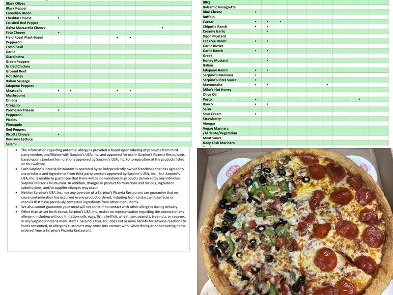 Sarpino's Pizzeria - Chicago Bucktown/Wicker Park Menu