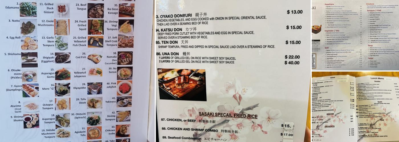 Sasaki Menu