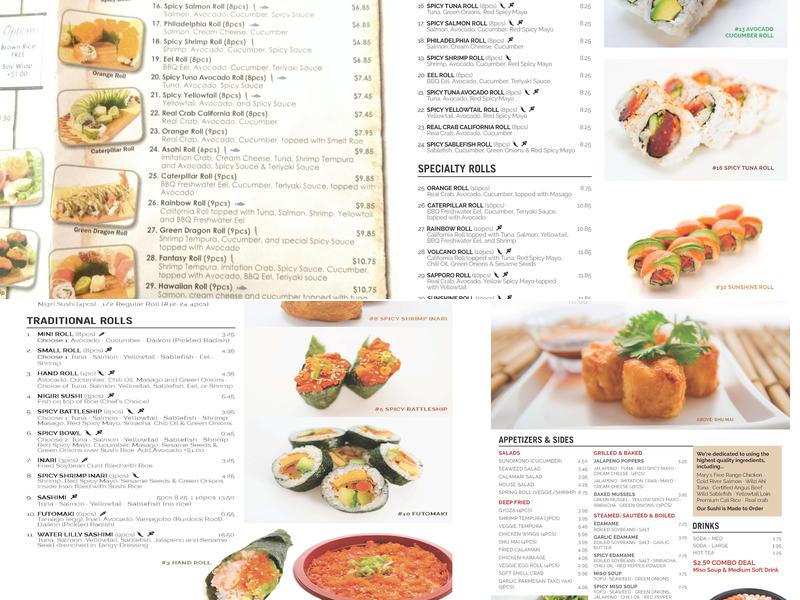 Sashimi Express Clovis Menu