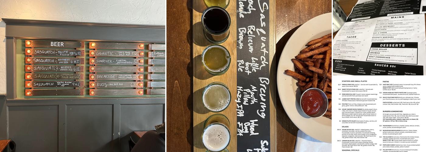 Sasquatch Brewing Co. Menu