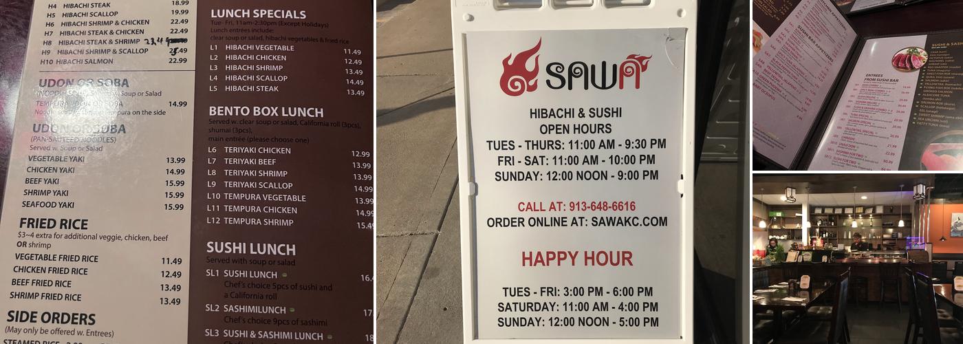 Sawa Sushi Menu