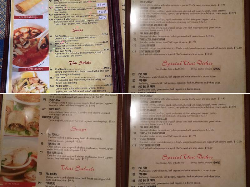 Sawasdee Thai Restaurant Menu