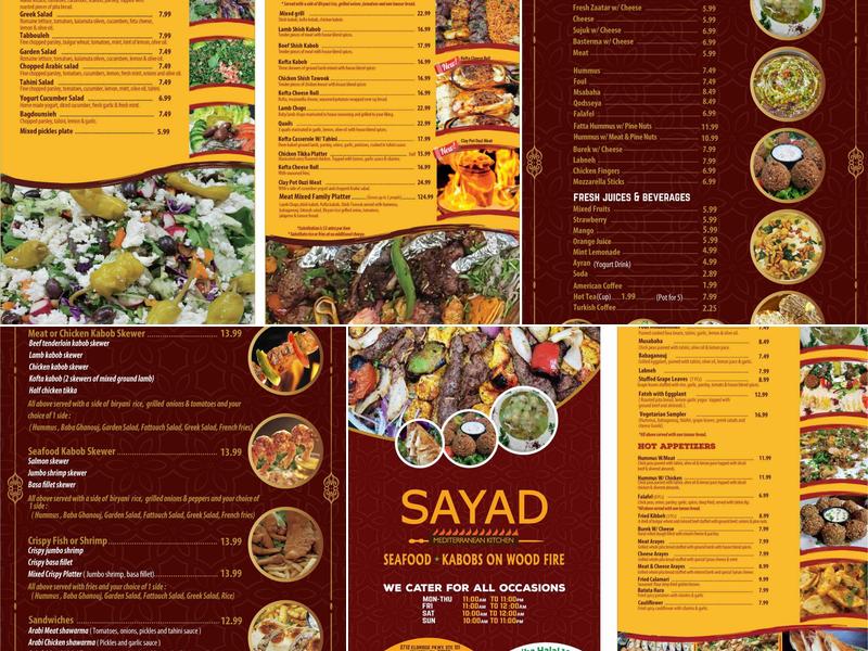 Sayad Mediterranean Kitchen Menu