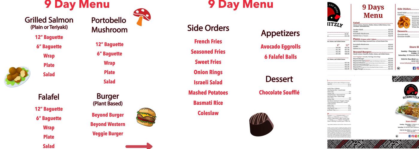 Schnitzly Menu