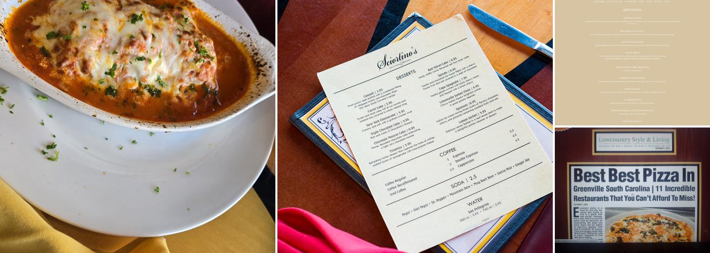 Sciortino's Trattoria & Pizzeria Menu