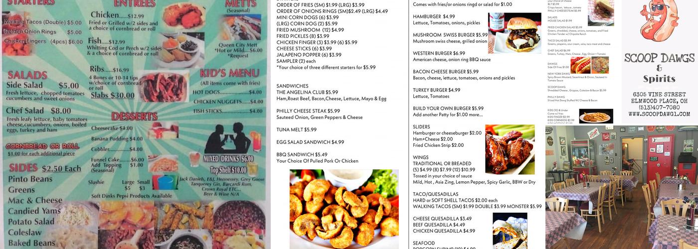 Scoop Dawg Menu