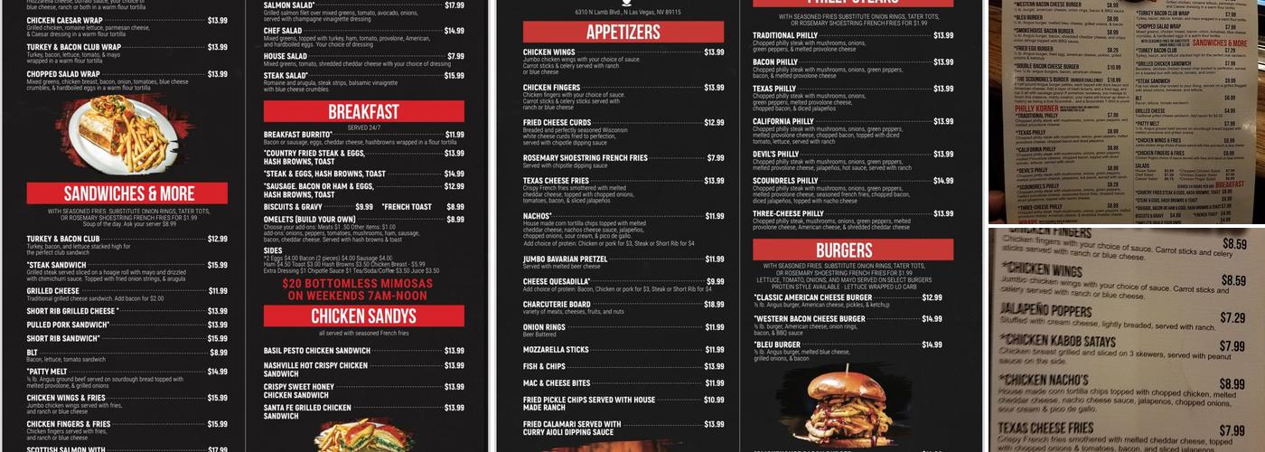 Scoundrels Pub II Menu
