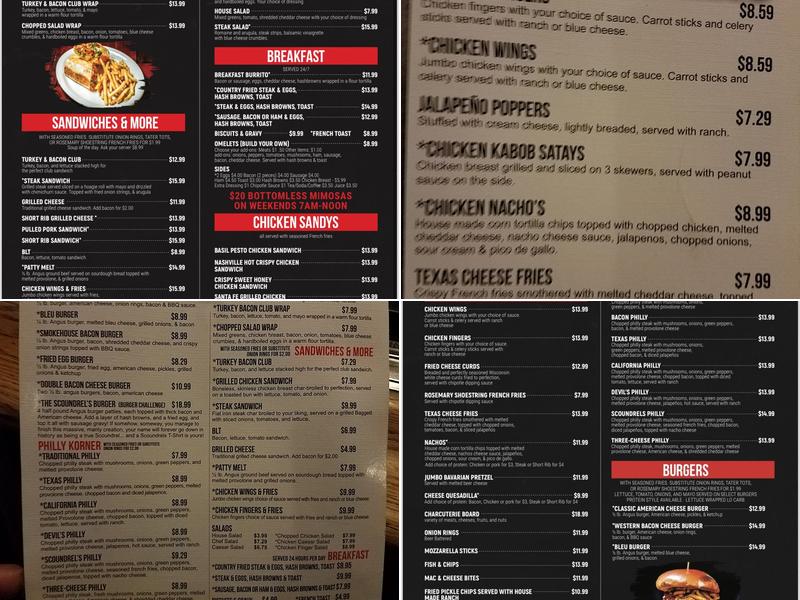 Scoundrels Pub II Menu