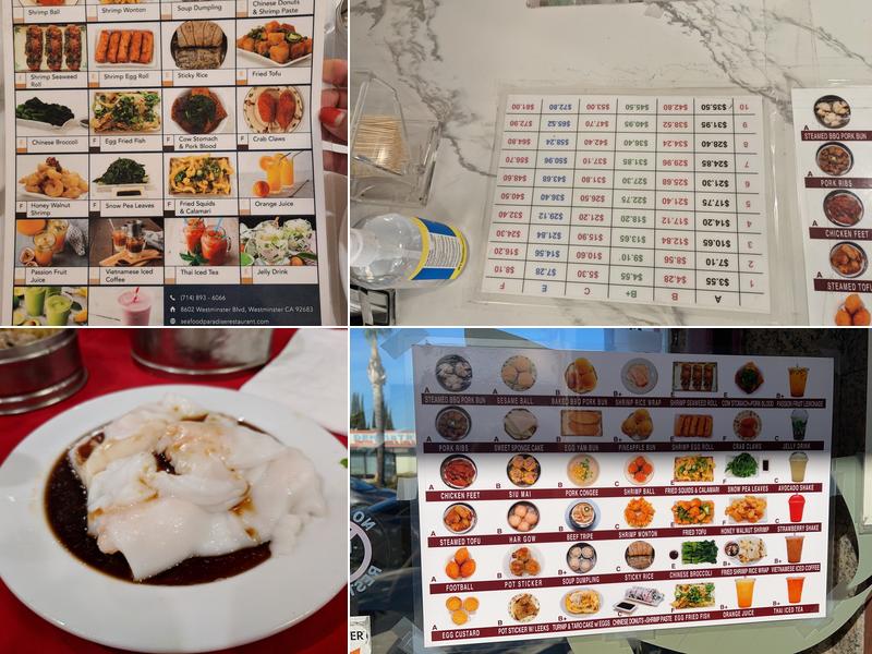 Seafood Paradise Menu